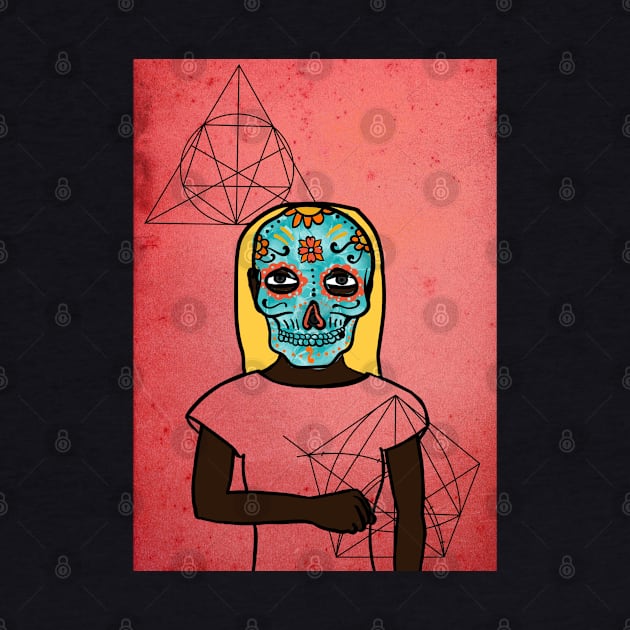 f1 NFT: FemaleMask Art with Mexican Eyes, Dark Skin, and Exclusive Davinci Background by Hashed Art